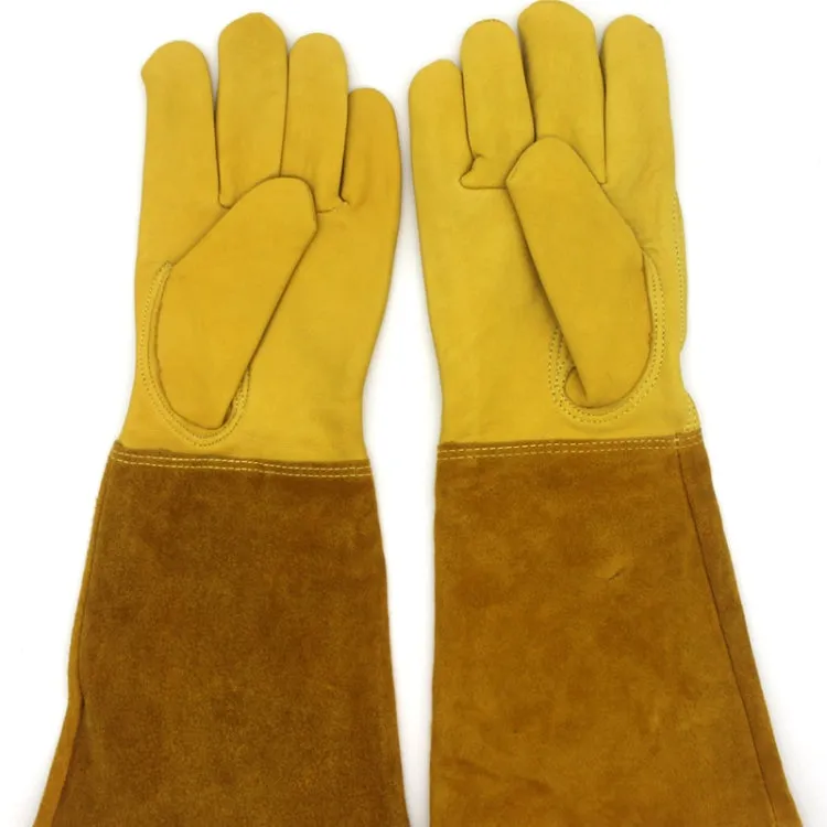 1 Pair JJ-GD305 Genuine Leather Stab-Resistant Cut-proof Garden Gloves, Size: M