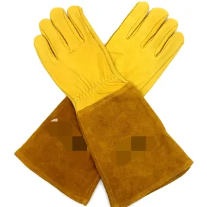 1 Pair JJ-GD305 Genuine Leather Stab-Resistant Cut-proof Garden Gloves, Size: M