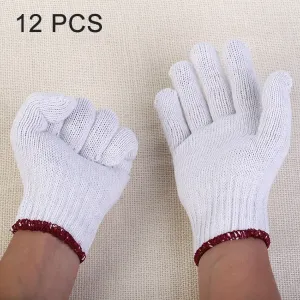 12 Pairs Labor Supplies Breathable Wear-Resistant Protection Cotton Yarn Gloves