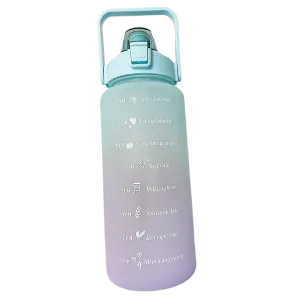 2L Large Capacity Water Bottle - Bounce Cover, Time Scale Reminder, Frosted Cup (Outdoor Sports Fitness)