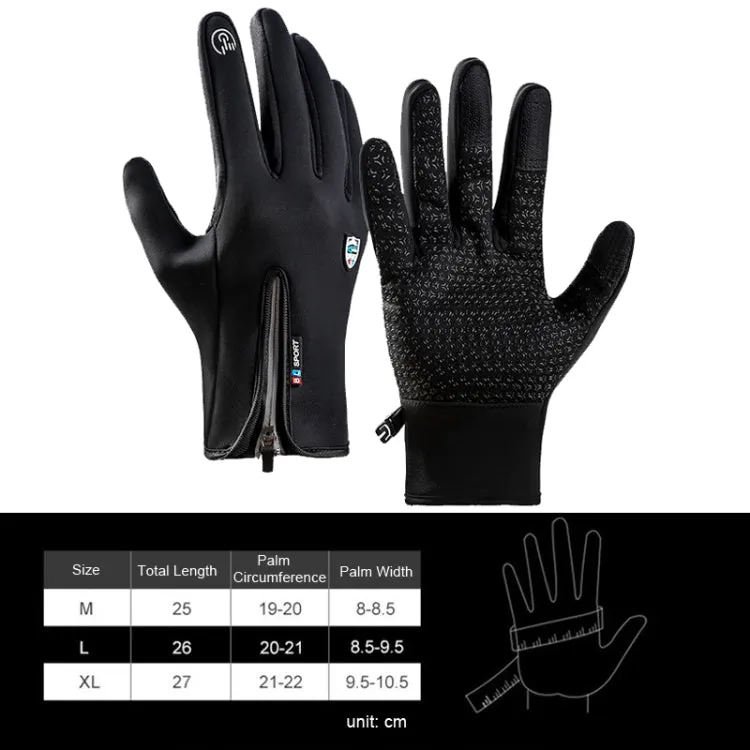 A045 Cycling Gloves Touch Screen Windproof Waterproof Sport Keep Warm Gloves, Size: M(Black)