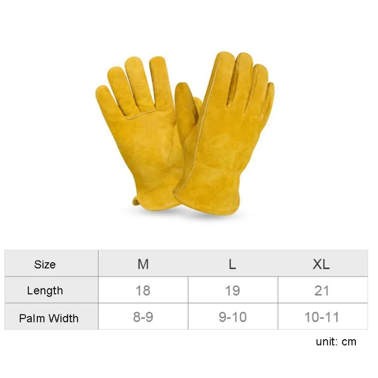 A2421 Cowhide High Temperature Welding Gloves Insulated Aluminum Foil Anti-Heat Gloves(XL Yellow)