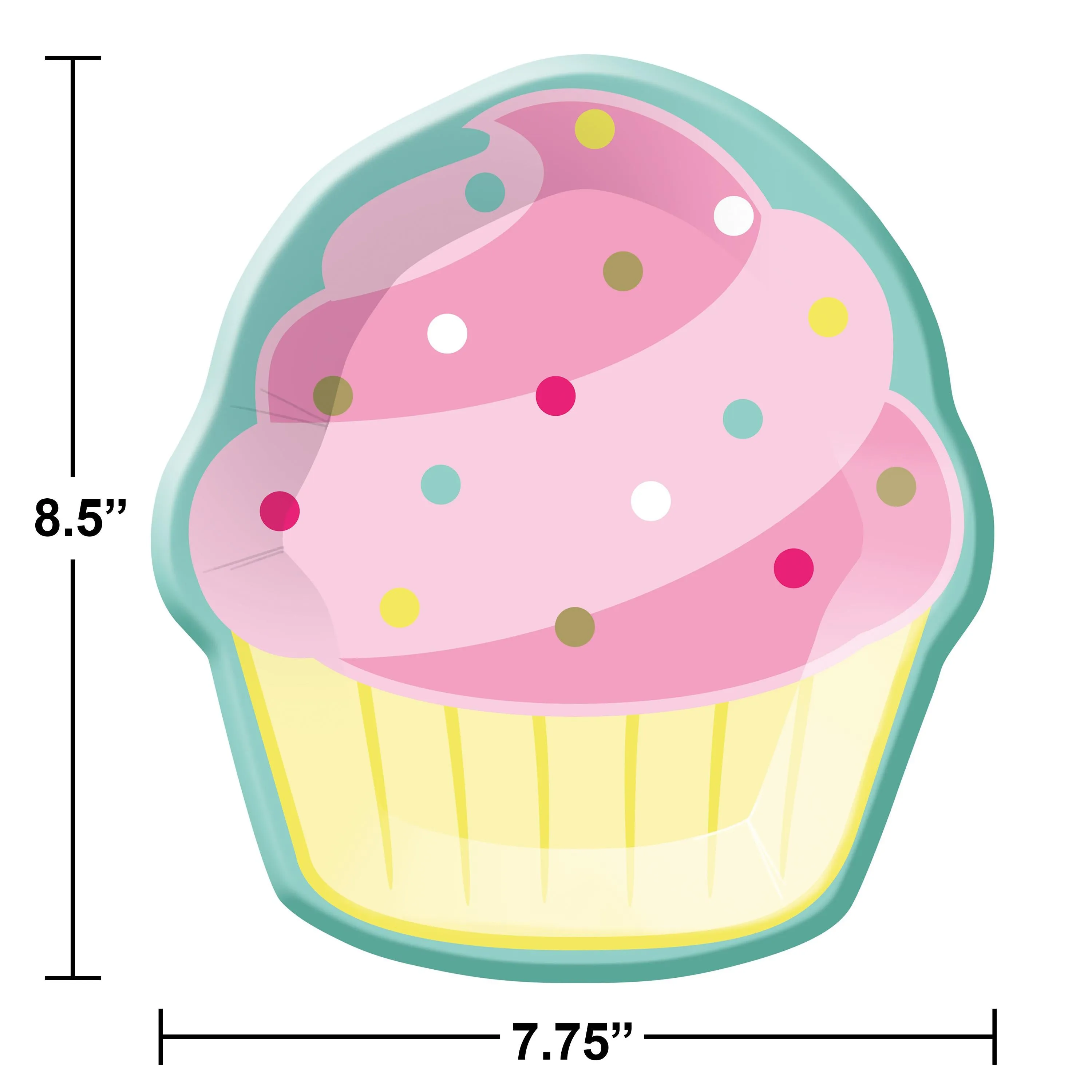 Bakery Sweets Cupcake Paper Plate (8/Pkg)