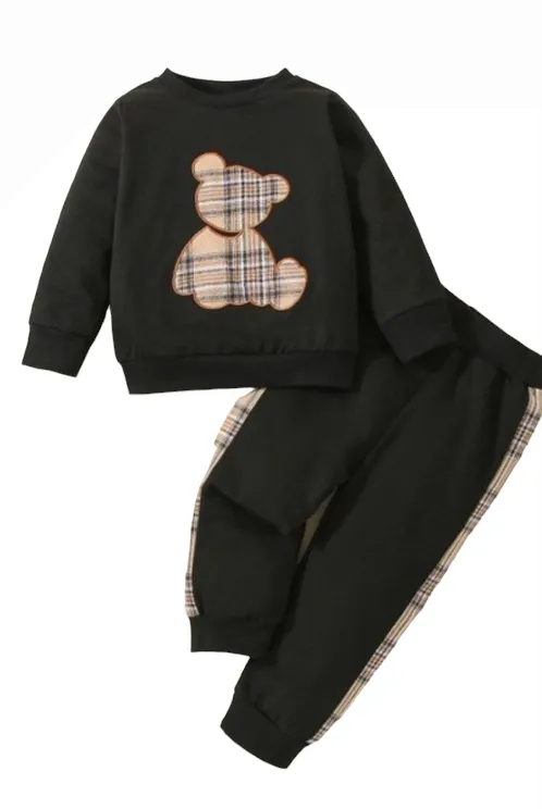 Beary Style Embroidered Long-Sleeve Sweatshirt with matching Pants