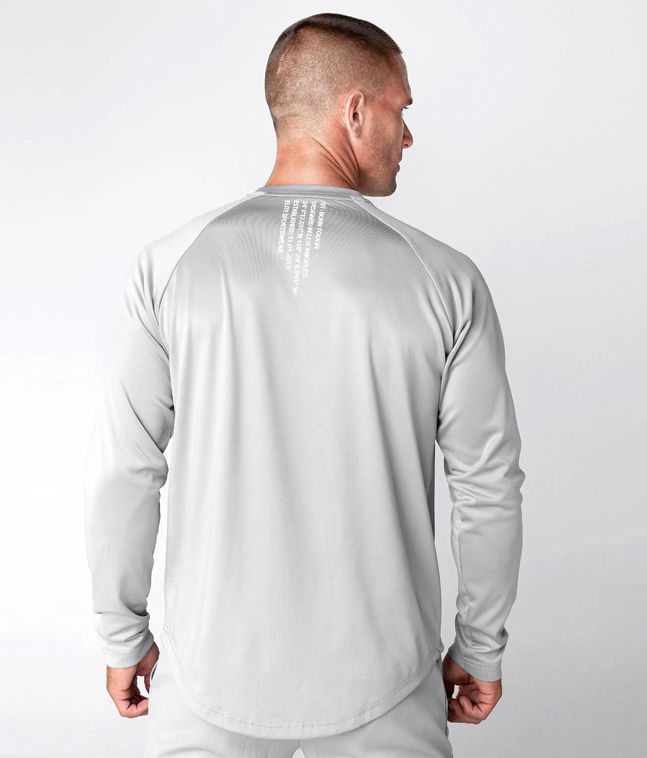 Born Tough Momentum Long Sleeve Athletic T-Shirt For Men Steel Gray