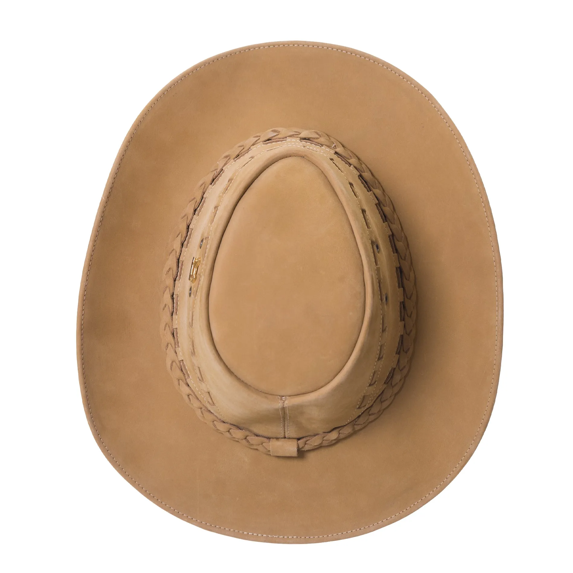 Brunello's Western Leather Hat in Desert Brown