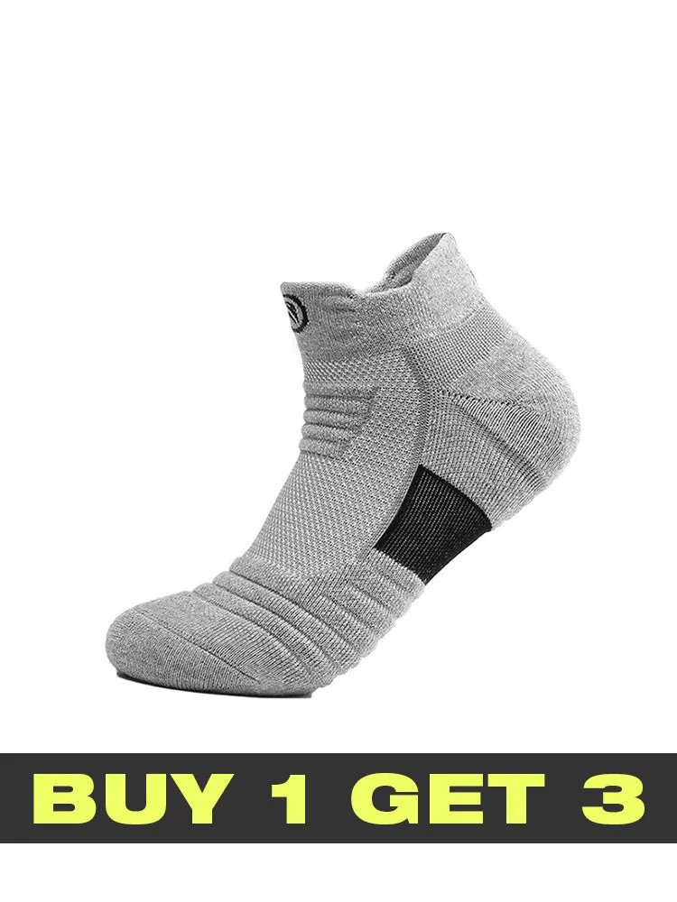 Buy One Get Three Low Top Thickened Sweat Absorption Running Sports Socks