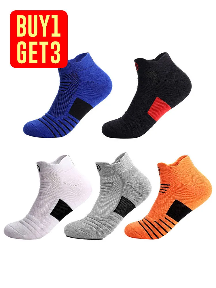 Buy One Get Three Low Top Thickened Sweat Absorption Running Sports Socks