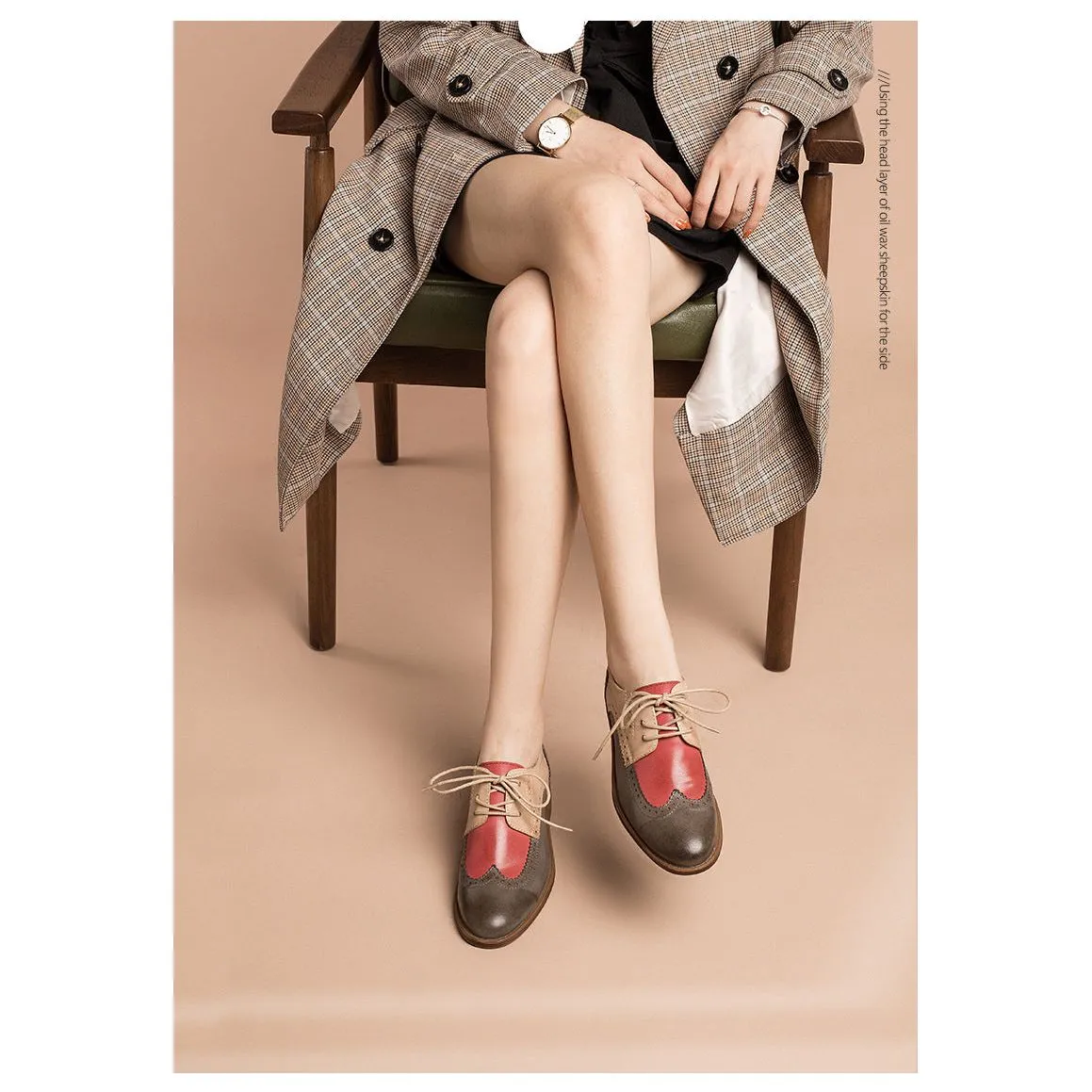 Chic Vintage Platform Lace-up Oxford Casual Shoes