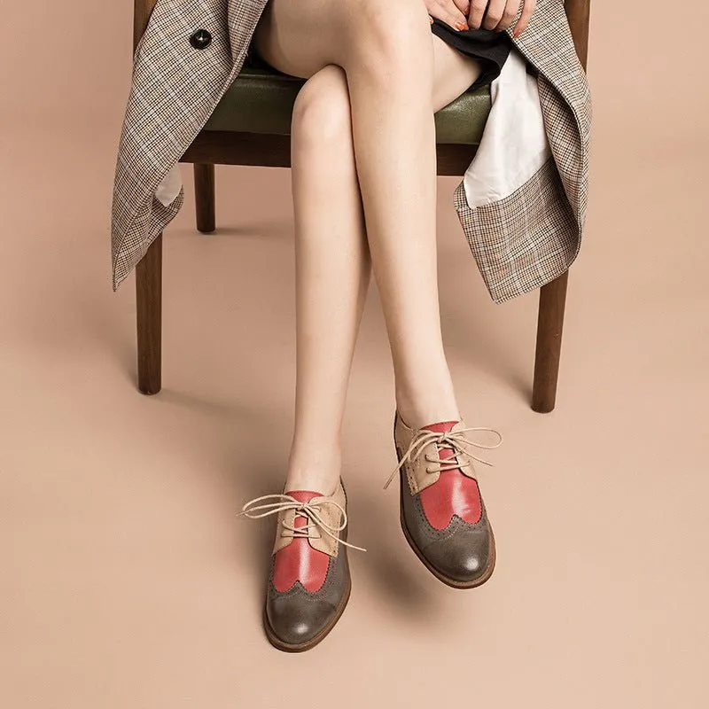 Chic Vintage Platform Lace-up Oxford Casual Shoes