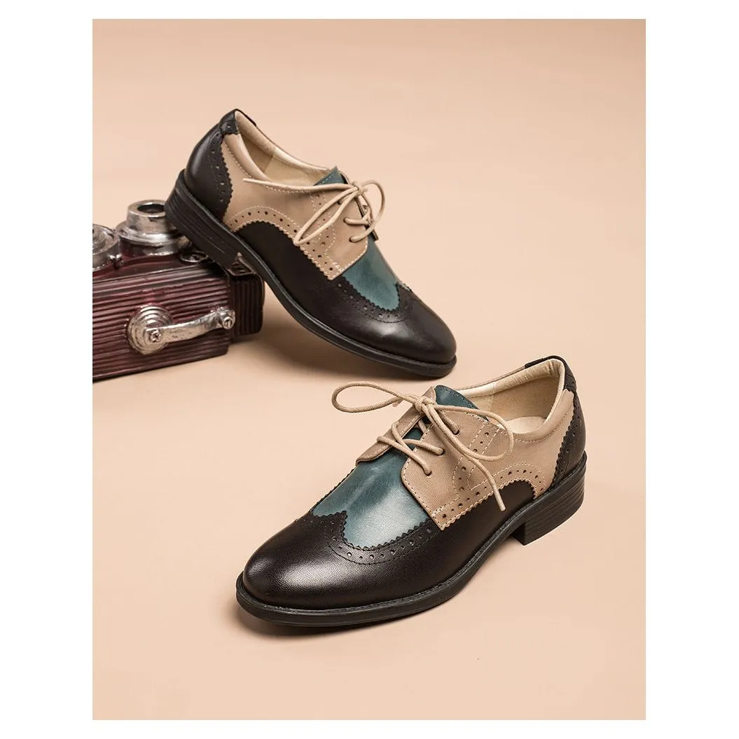 Chic Vintage Platform Lace-up Oxford Casual Shoes