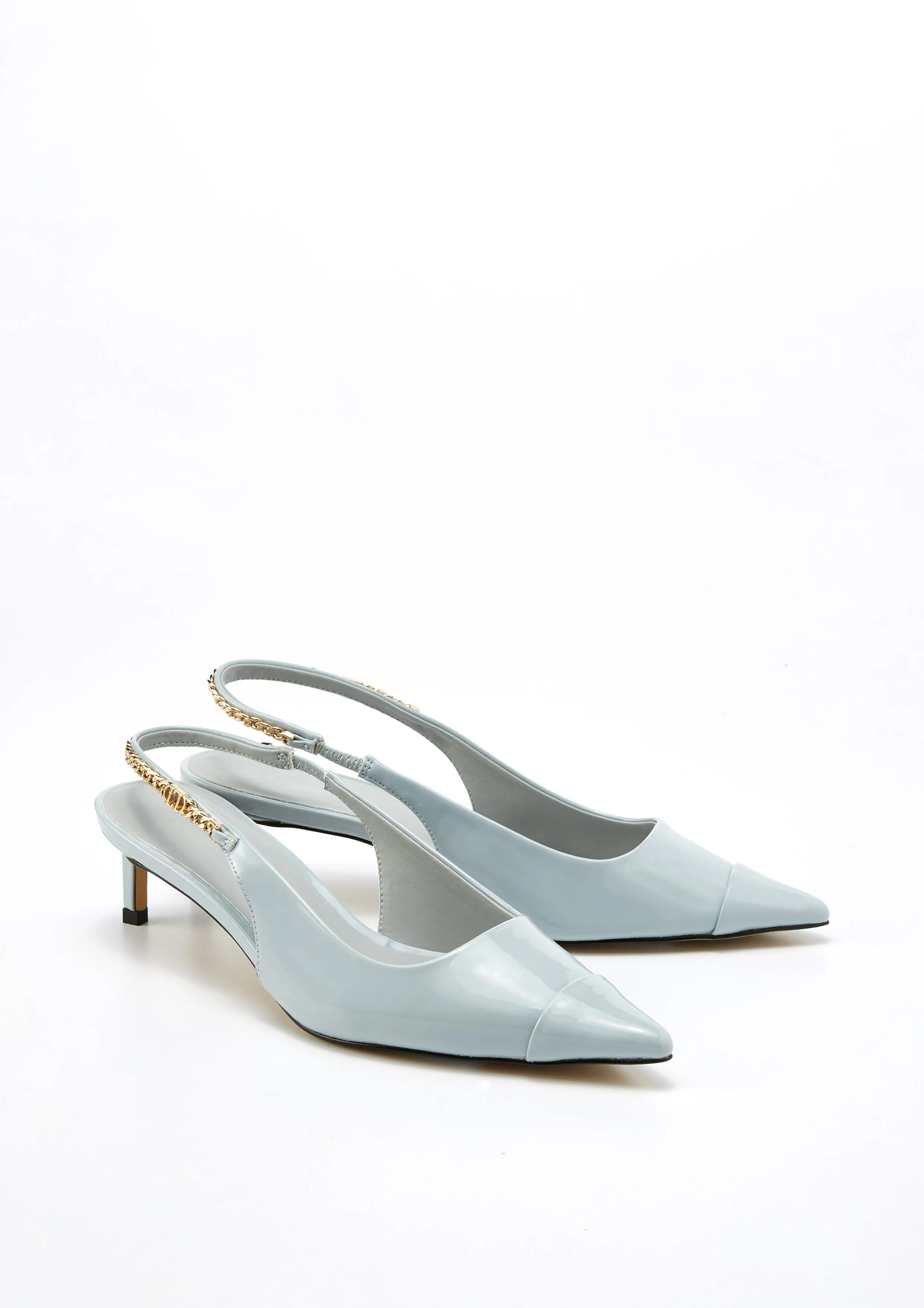 Chilly Slingback Heels - Light Blue