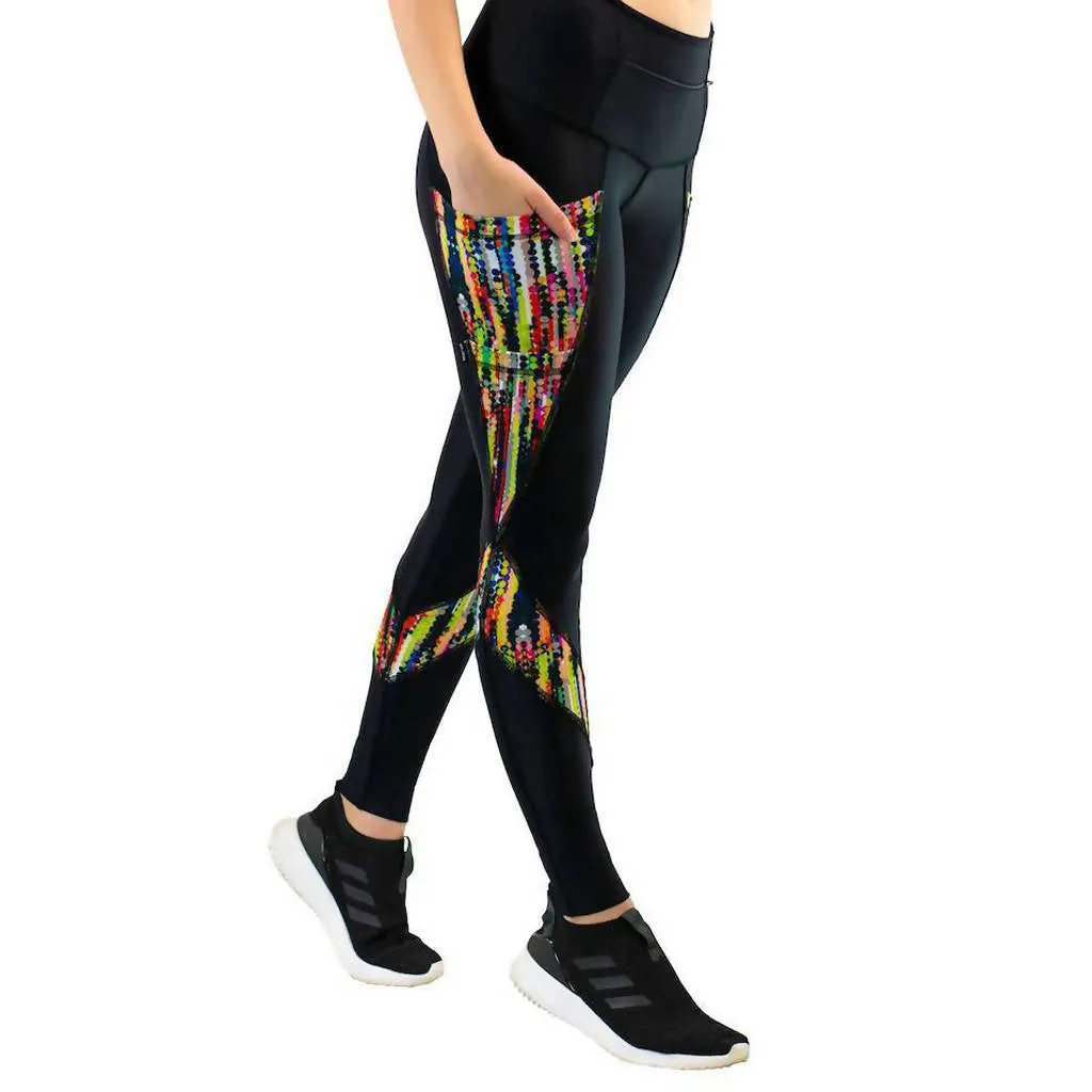 Confetti Dart Leggings - Black/ Multi