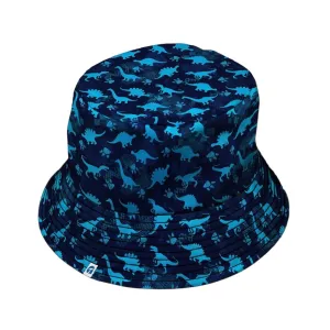 Dinosaur Urban Geometric Blue Dinosaur Bucket Hat