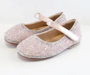 Doe a Dear PINK STONE Girls Dress Shoes