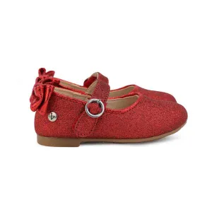 GIRLS RED GLITTERY FORMAL SHOES