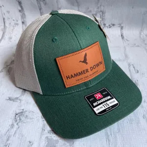 Hammer Down "DTH Duck" Hat - Green with Leather Patch