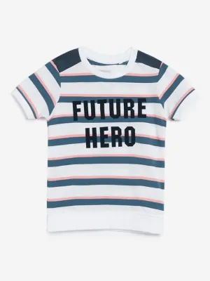 HOP Kids Blue Printed Pure-Cotton T-Shirts