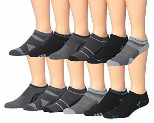 James Fiallo Men's 12-Pairs Performance Low Cut Athletic Sport Socks