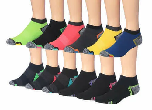 James Fiallo Men's 12-Pairs Performance Low Cut Athletic Sport Socks