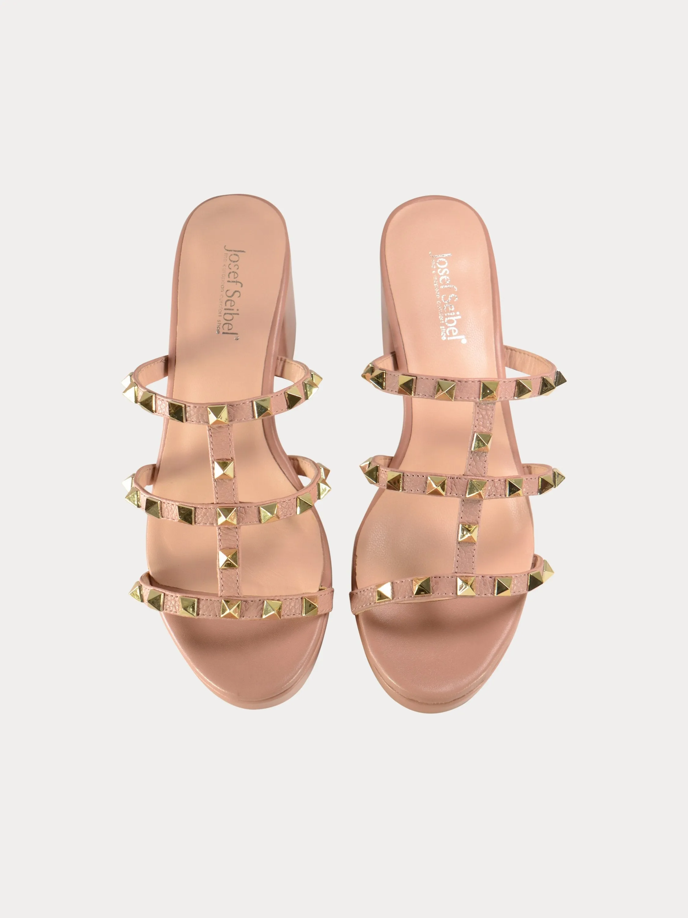 Josef Seibel Gold Studded Heel Sandals