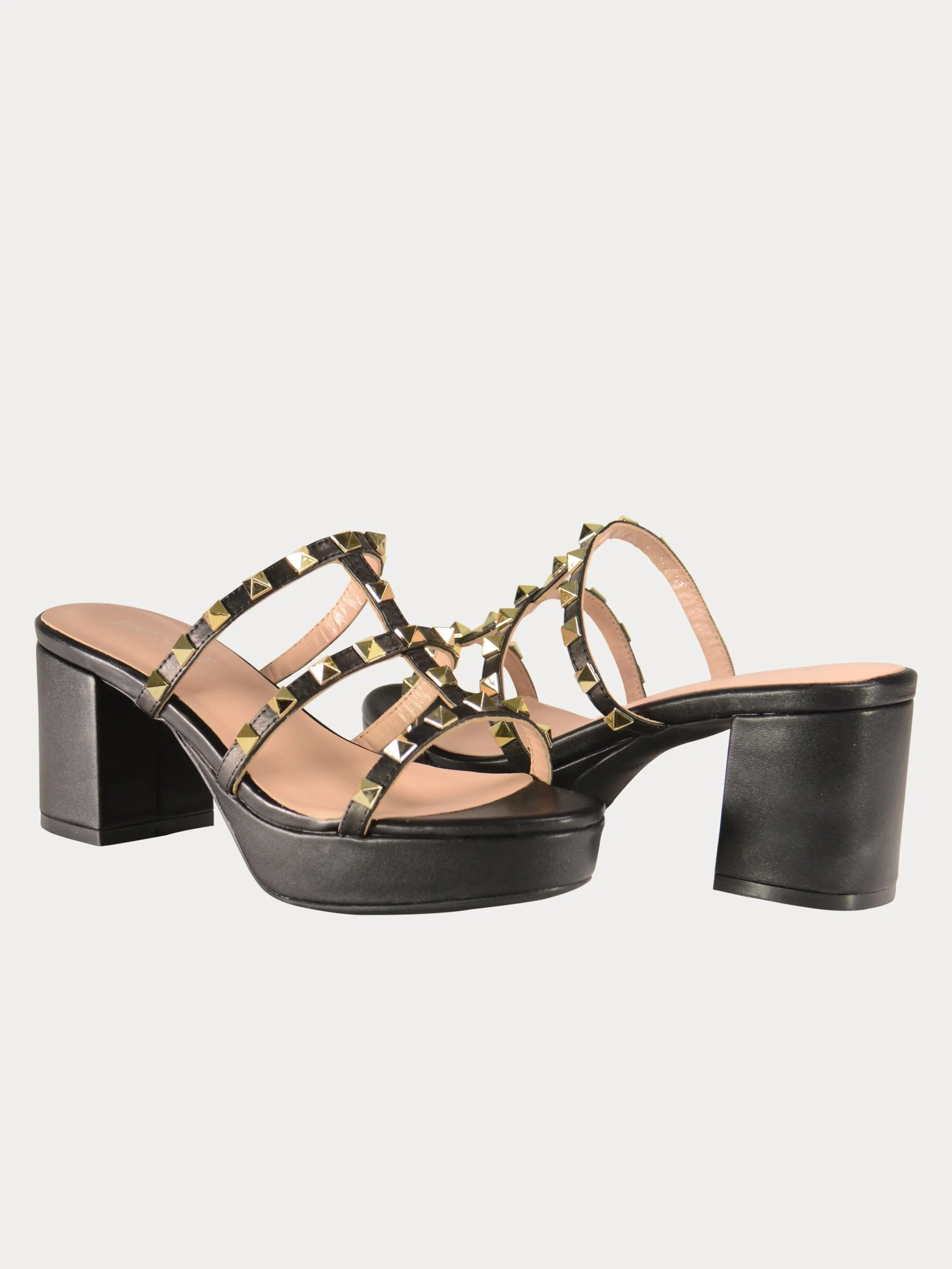 Josef Seibel Gold Studded Heel Sandals