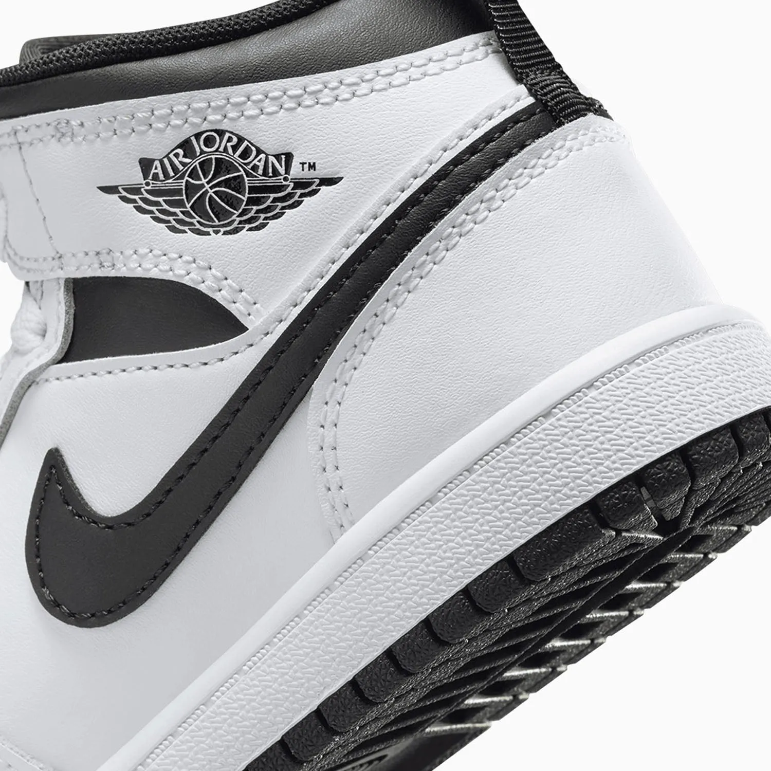 Kid's Air Jordan 1 Mid "White Black" Pre School