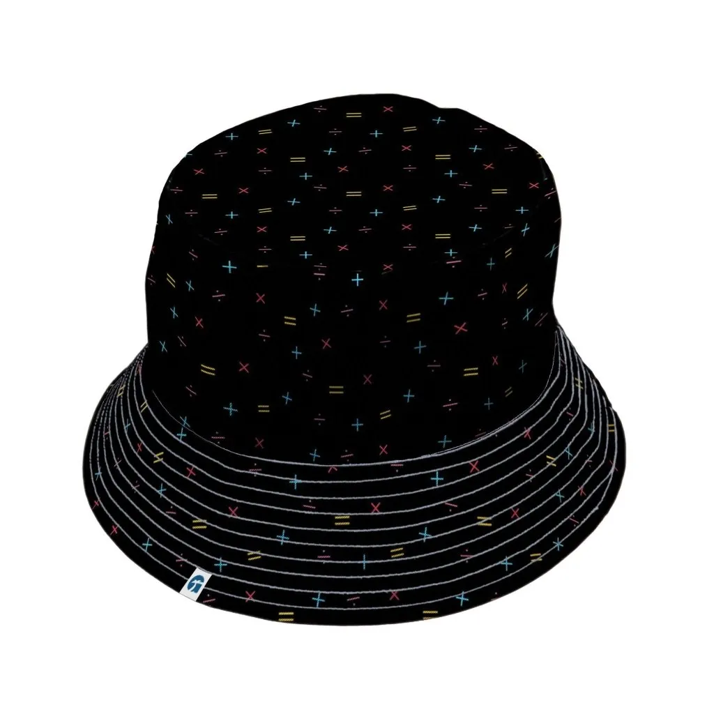 Math Symbols Black Bucket Hat