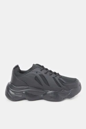 Men Black Chunky Trainers