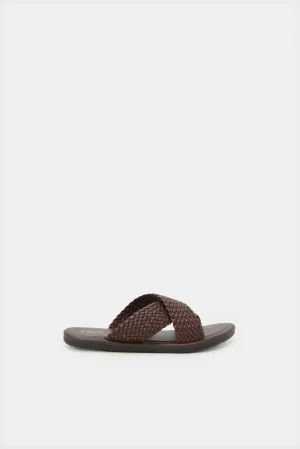 Men Brown Woven Sandals