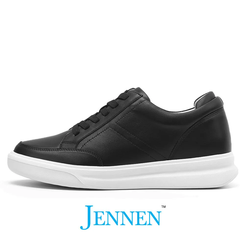 Mr. Federer 7cm | 2.8 inches Timeless Black Elevated Casual Shoes