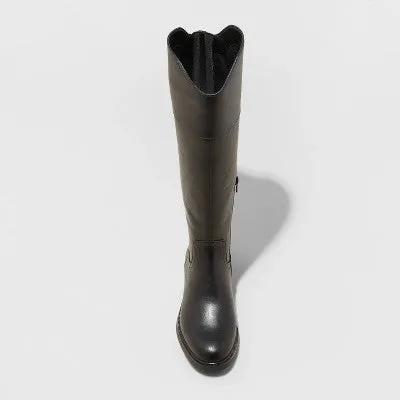 New - Women's Sienna Tall Dress Boots - A New Day Black 7