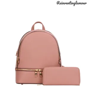 Pink “Minimalist” Backpack/Wallet Set