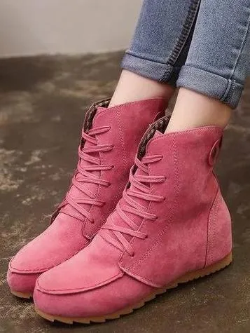 Round Toe Bandage Ankle Boots