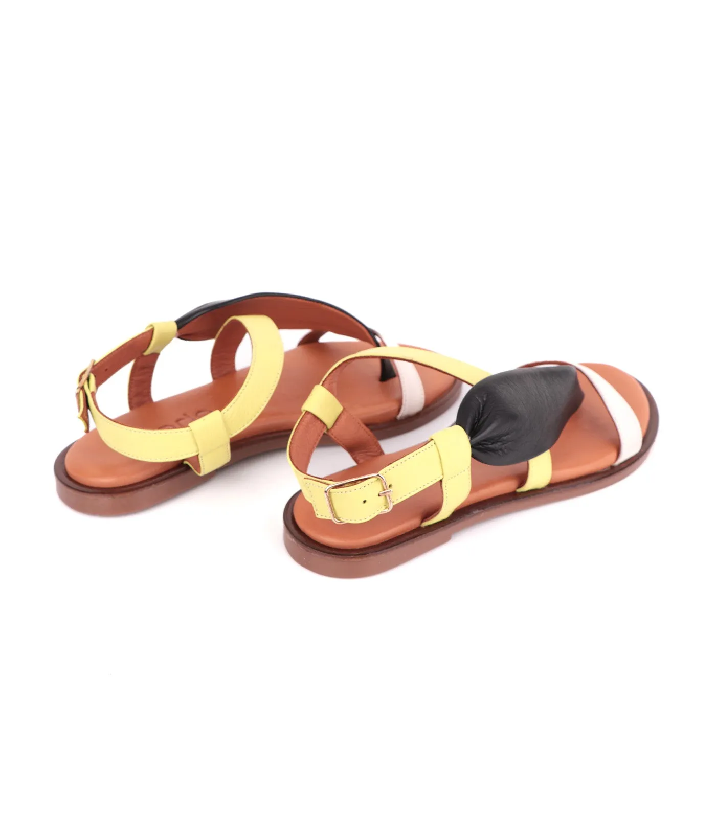 Sandals Marshmallow/ Black/ Sunny Lime