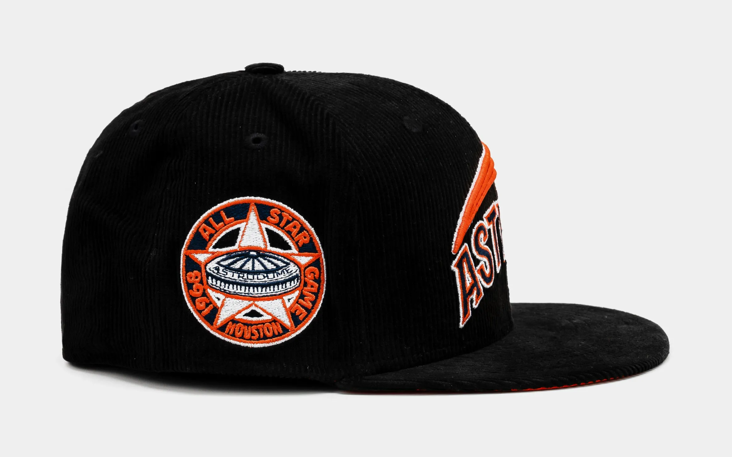 Shoe Palace Exclusive Houston Astros Black Cord 59Fifty Fitted Mens Hat (Black/Orange)