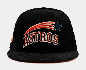 Shoe Palace Exclusive Houston Astros Black Cord 59Fifty Fitted Mens Hat (Black/Orange)