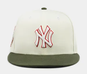 Shoe Palace Exclusive New York Yankees Chrome Olive 59Fifty Fitted Mens Hat (Beige/Olive)