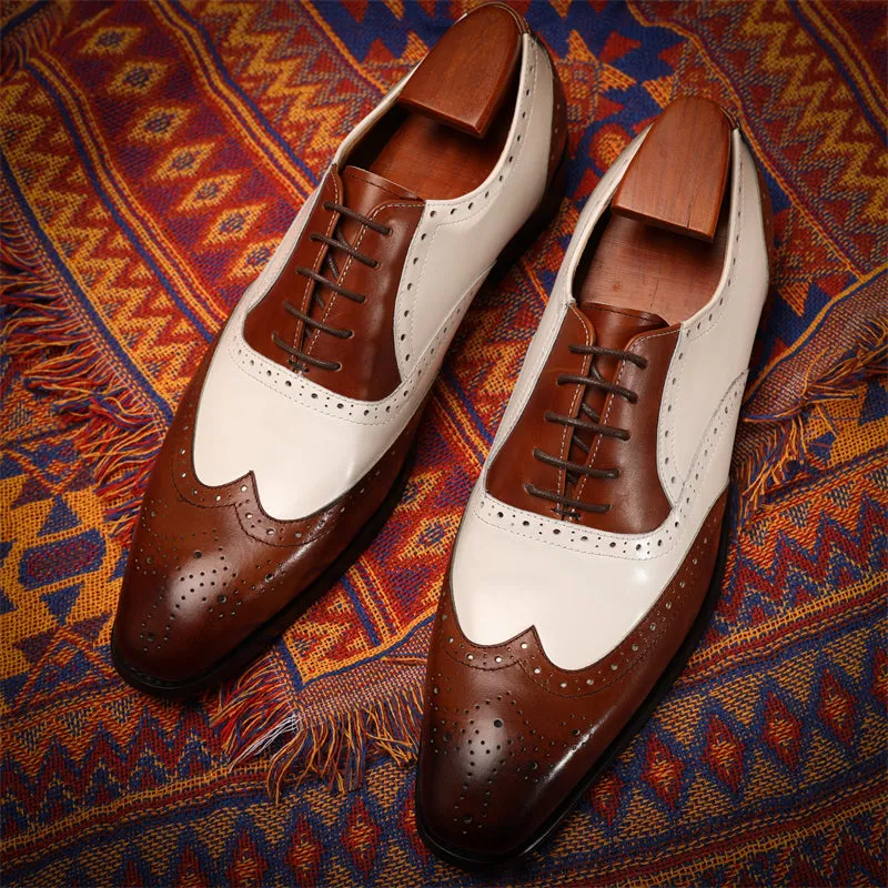 SleekLuxe Exotic Pattern Oxford Shoes