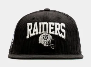 SP Exclusive Black Corduroy Las Vegas Raiders 59Fifty Mens Fitted Hat (Black)