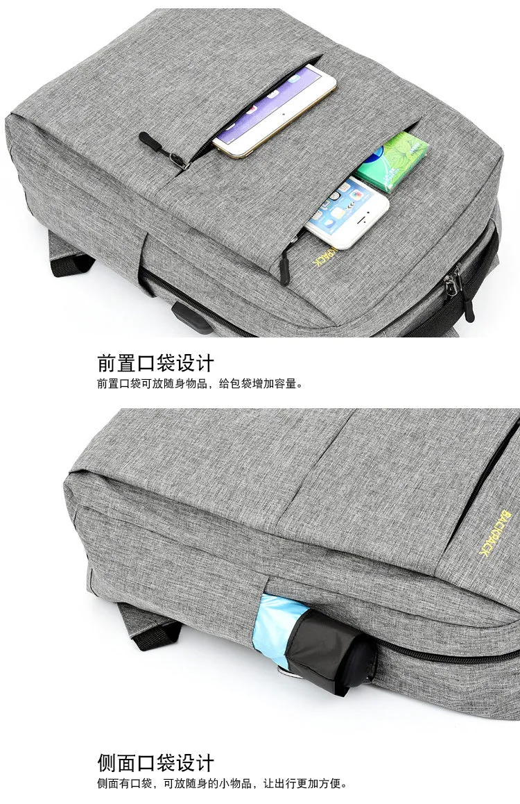 Three-piece men's large sports travel bag with nylon backpack