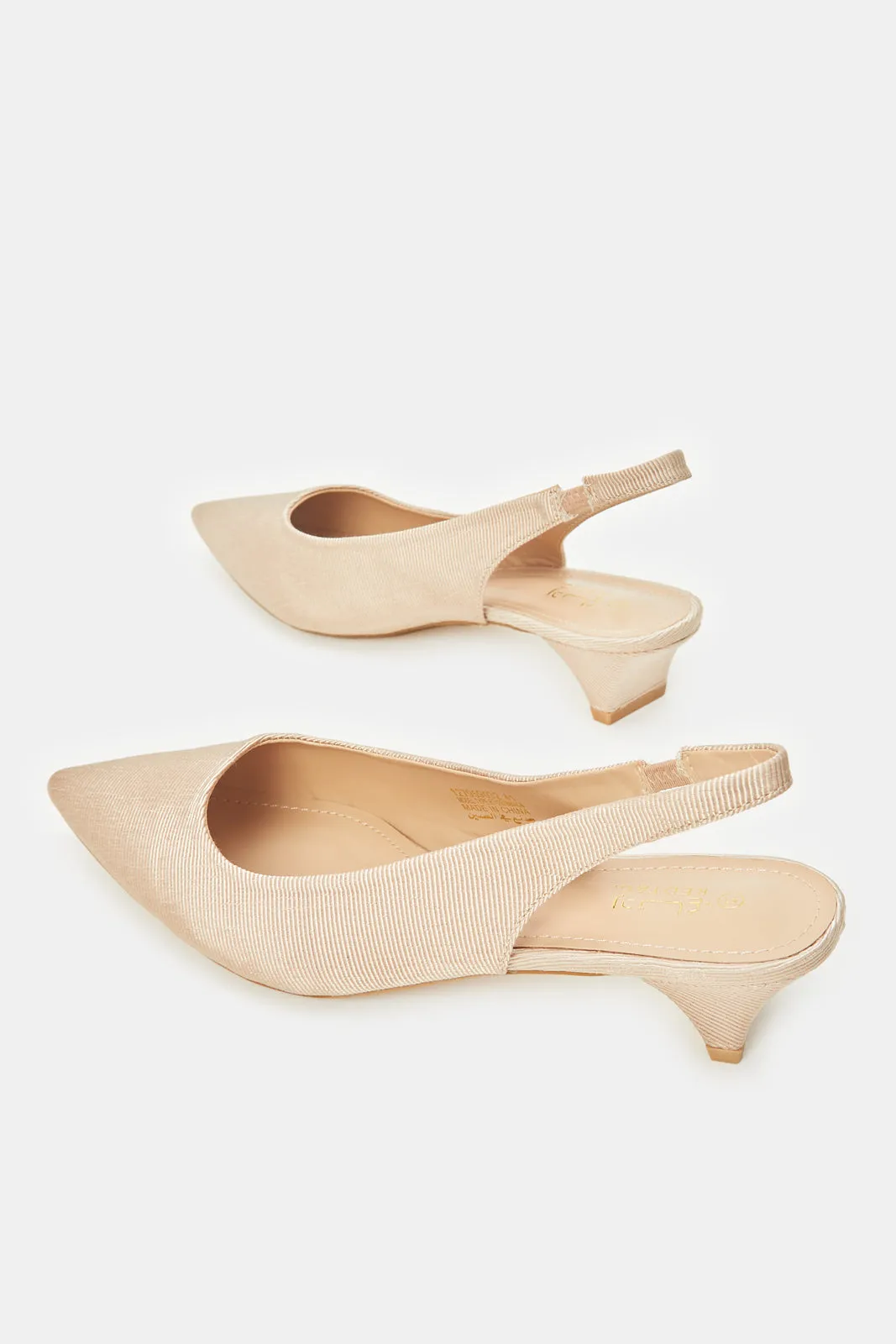 Women Beige Patent Slingback Sandal