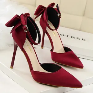 Women Pumps 10CM High Heels For Women Wedding Party Shoes Woman Heels Bow-knot Pumps Shoes Summer Heels Sandals Female