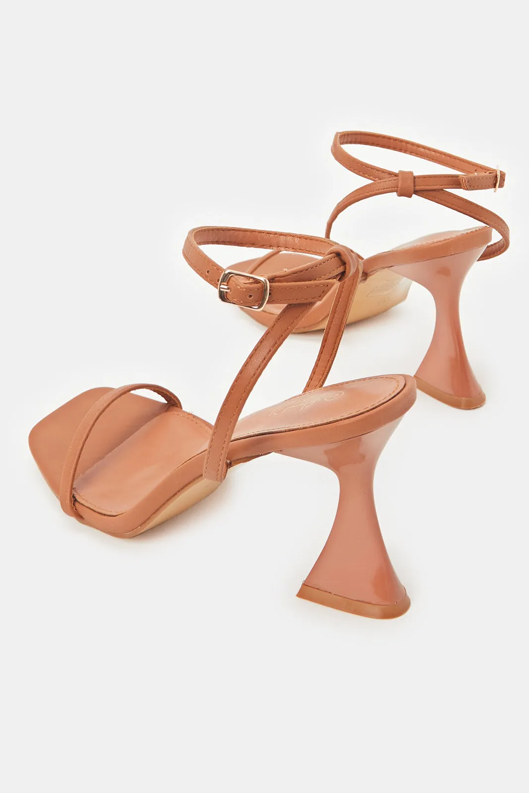 Women Tan Saffiano Sandals