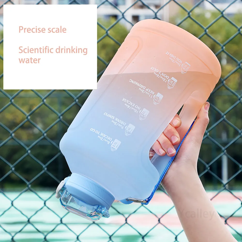 YCALLEY Sport Water Bottle Reminder with Silicone Straw