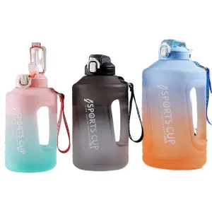 YCALLEY Sport Water Bottle Reminder with Silicone Straw