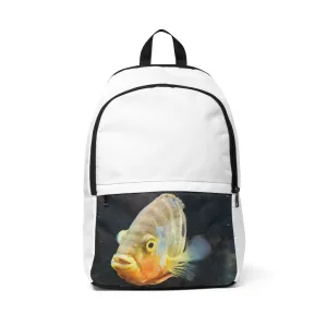 Yellow Orange Fish Unisex Fabric Backpack